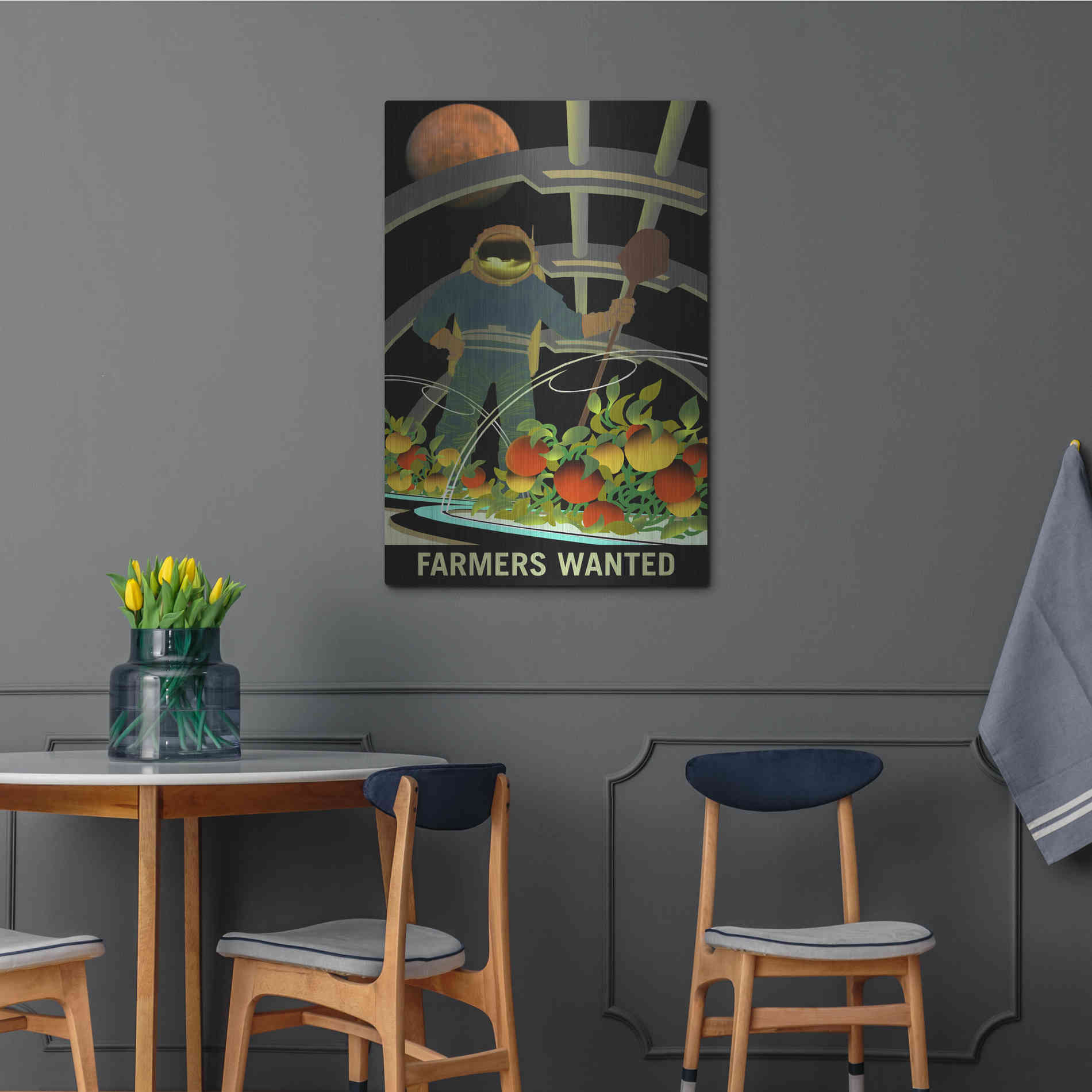 Luxe Metal Art 'Mars Explorer Series: Farmers Wanted' Metal Wall Art,24x36