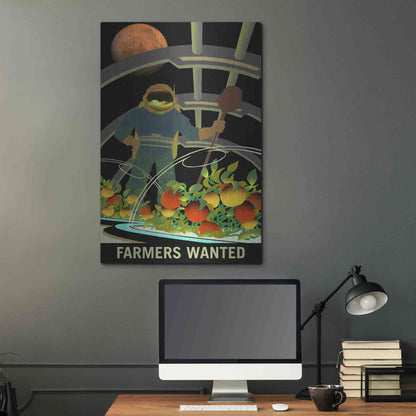 Luxe Metal Art 'Mars Explorer Series: Farmers Wanted' Metal Wall Art,24x36