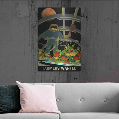 Luxe Metal Art 'Mars Explorer Series: Farmers Wanted' Metal Wall Art,24x36
