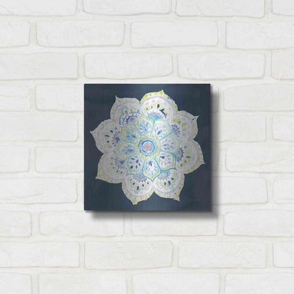 Luxe Metal Art 'Jaipur VI Navy' by Danhui Nai, Metal Wall Art,12x12