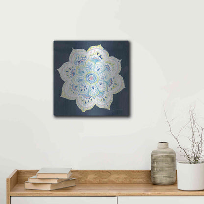 Luxe Metal Art 'Jaipur VI Navy' by Danhui Nai, Metal Wall Art,12x12