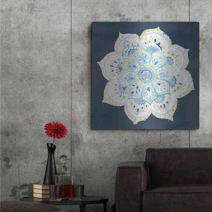 Luxe Metal Art 'Jaipur VI Navy' by Danhui Nai, Metal Wall Art,36x36