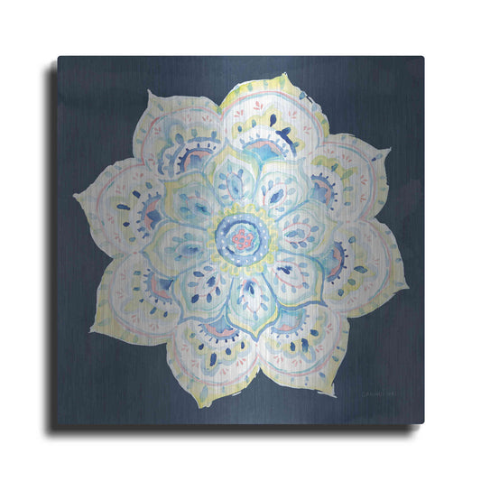 Luxe Metal Art 'Jaipur VI Navy' by Danhui Nai, Metal Wall Art