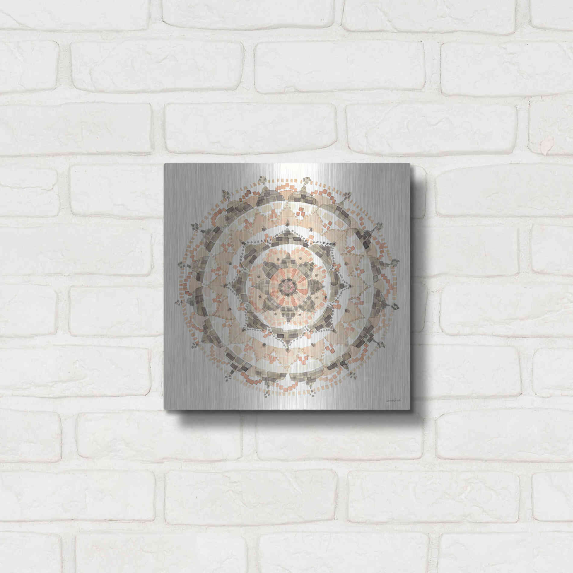Luxe Metal Art 'Blush Mandala' by Danhui Nai, Metal Wall Art,12x12
