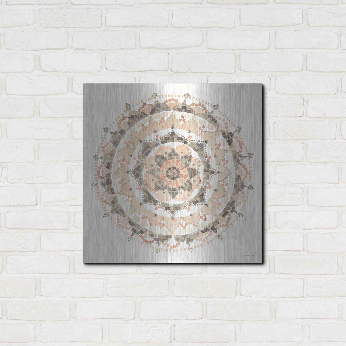 Luxe Metal Art 'Blush Mandala' by Danhui Nai, Metal Wall Art,24x24