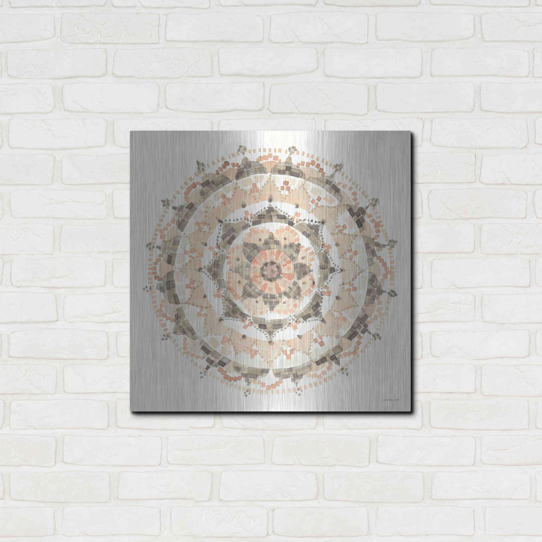 Luxe Metal Art 'Blush Mandala' by Danhui Nai, Metal Wall Art,24x24