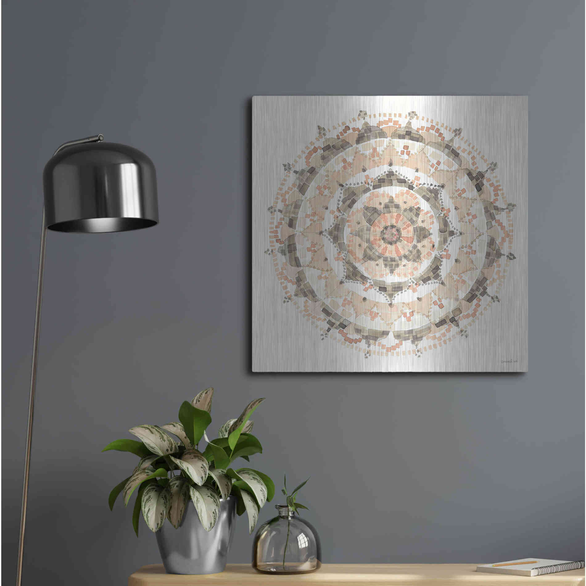Luxe Metal Art 'Blush Mandala' by Danhui Nai, Metal Wall Art,24x24