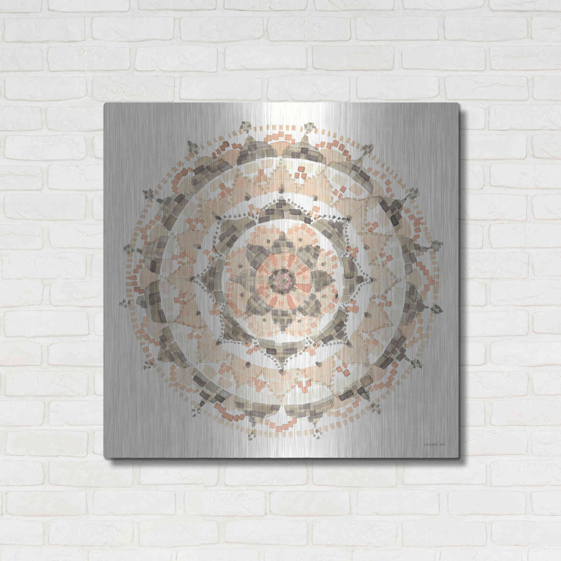 Luxe Metal Art 'Blush Mandala' by Danhui Nai, Metal Wall Art,36x36