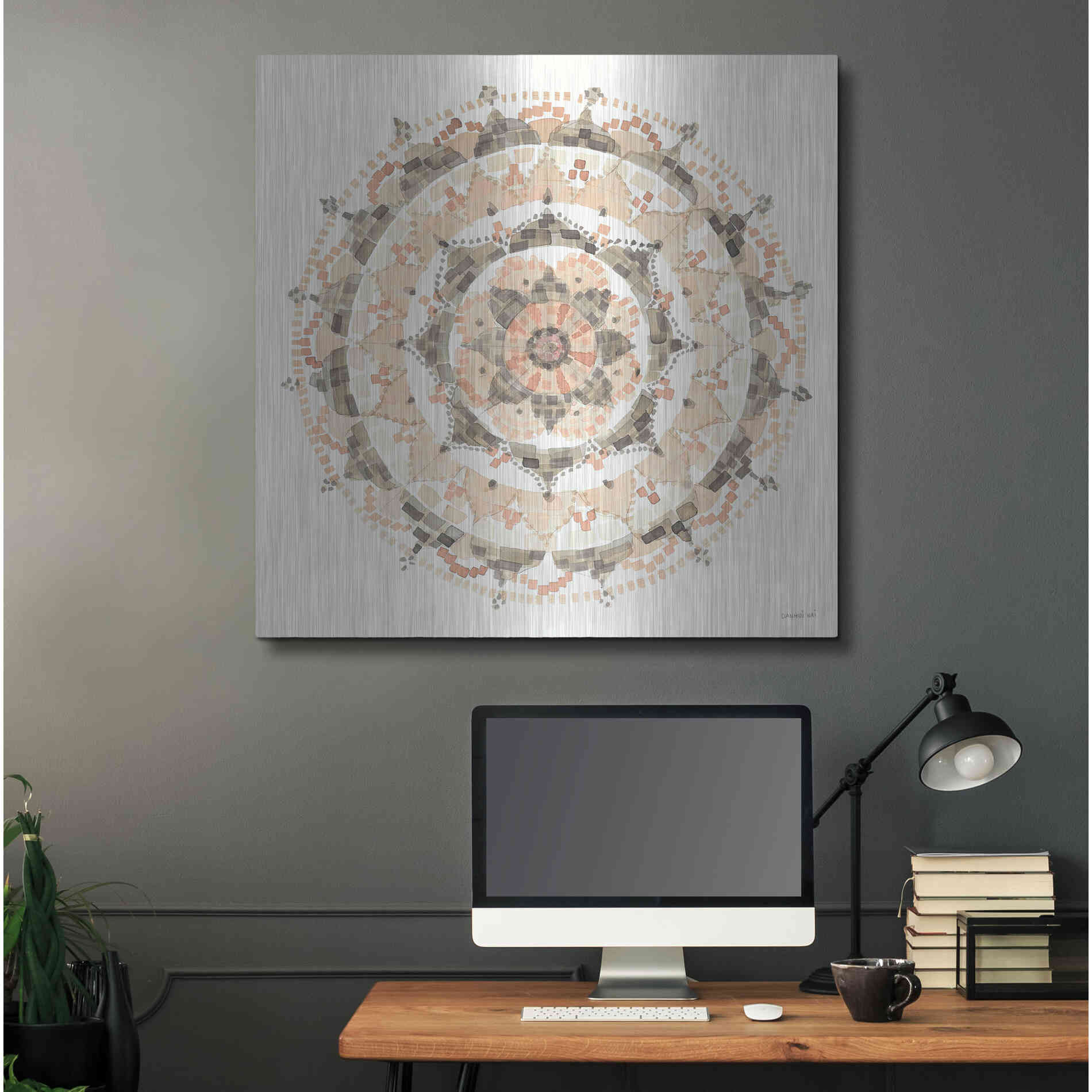 Luxe Metal Art 'Blush Mandala' by Danhui Nai, Metal Wall Art,36x36