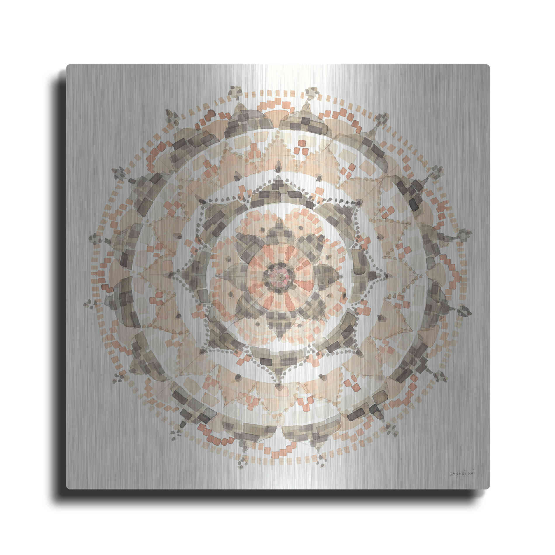 Luxe Metal Art 'Blush Mandala' by Danhui Nai, Metal Wall Art