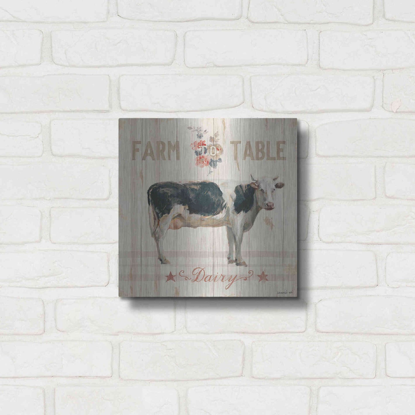 Luxe Metal Art 'Farm Patchwork V' by Danhui Nai, Metal Wall Art,12x12