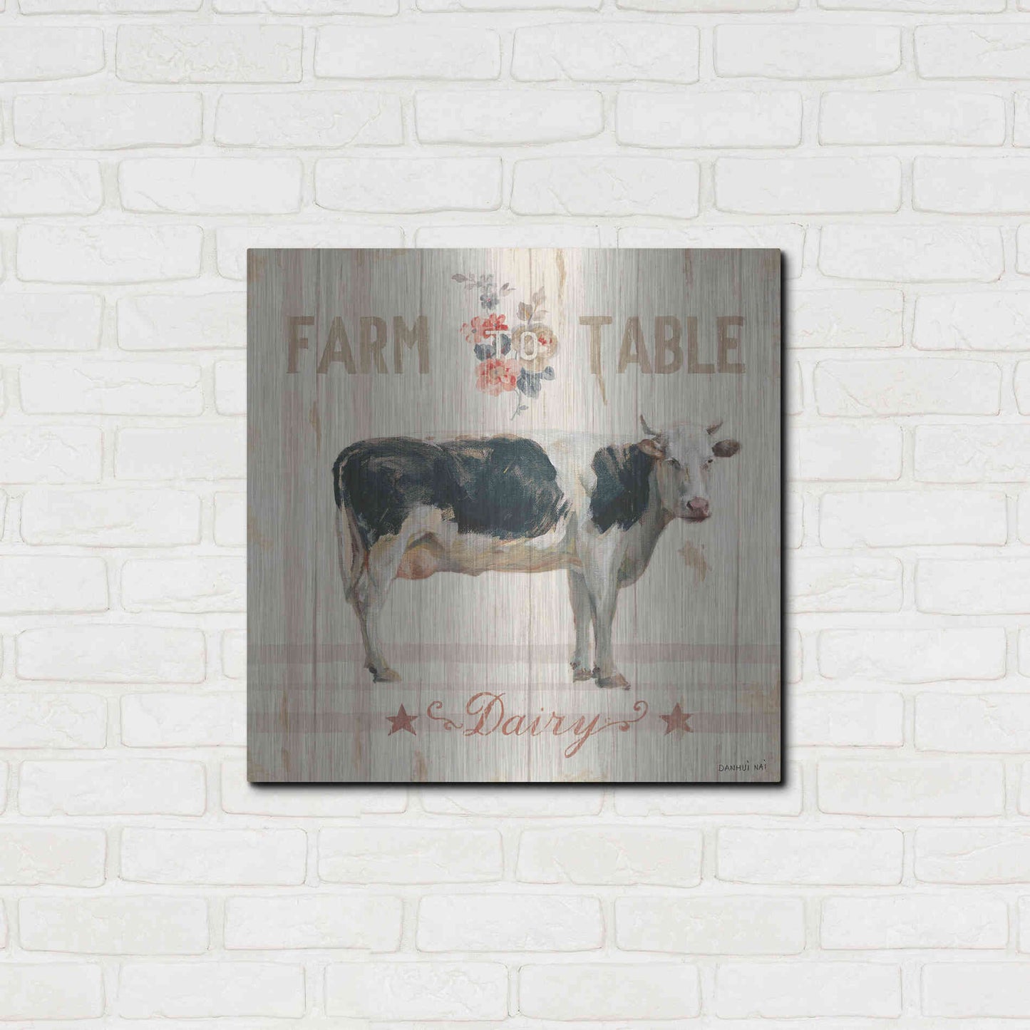 Luxe Metal Art 'Farm Patchwork V' by Danhui Nai, Metal Wall Art,24x24