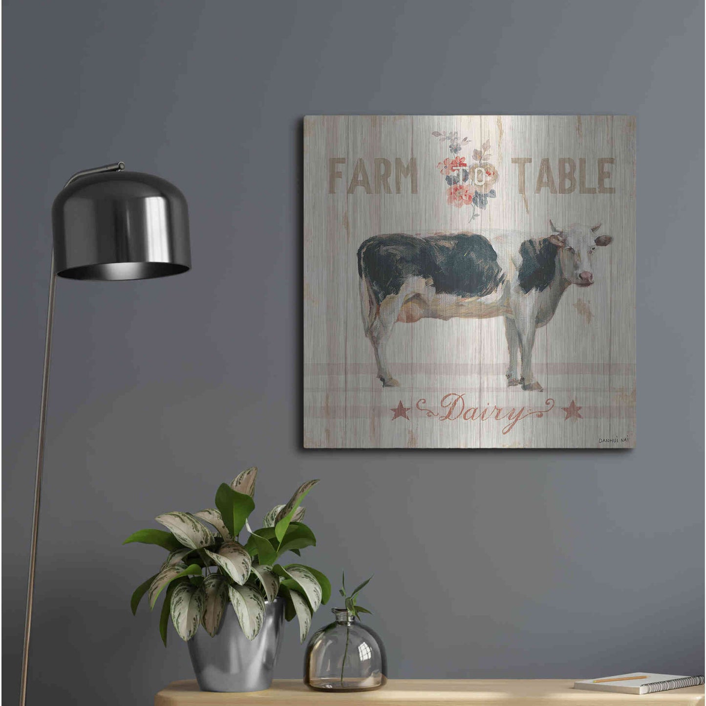 Luxe Metal Art 'Farm Patchwork V' by Danhui Nai, Metal Wall Art,24x24