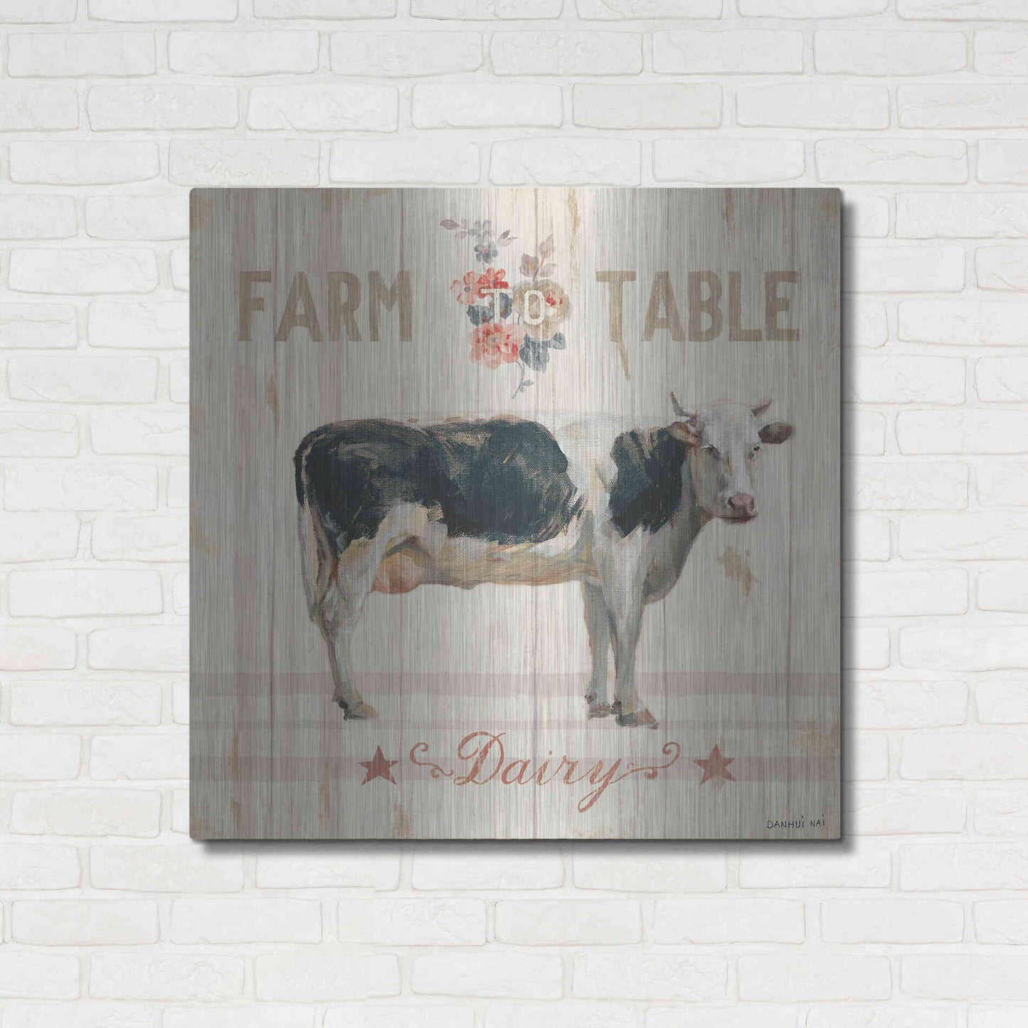 Luxe Metal Art 'Farm Patchwork V' by Danhui Nai, Metal Wall Art,36x36