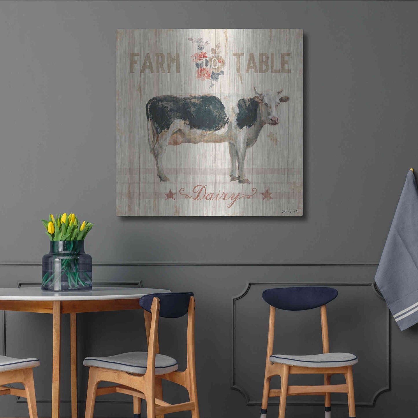 Luxe Metal Art 'Farm Patchwork V' by Danhui Nai, Metal Wall Art,36x36