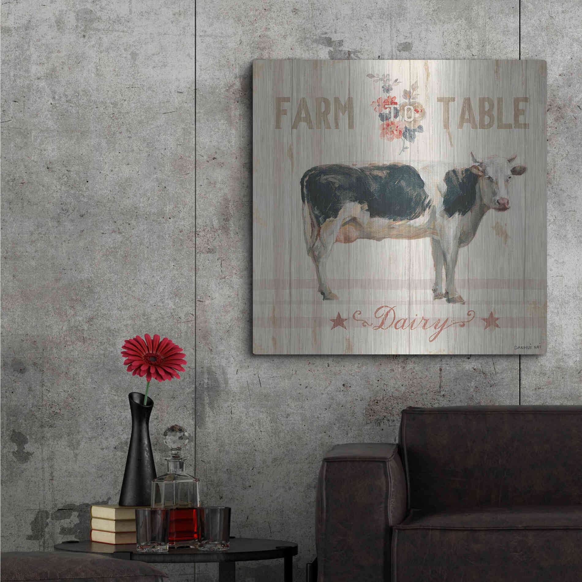 Luxe Metal Art 'Farm Patchwork V' by Danhui Nai, Metal Wall Art,36x36