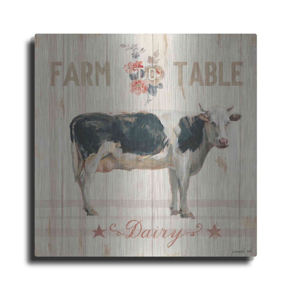 Luxe Metal Art 'Farm Patchwork V' by Danhui Nai, Metal Wall Art