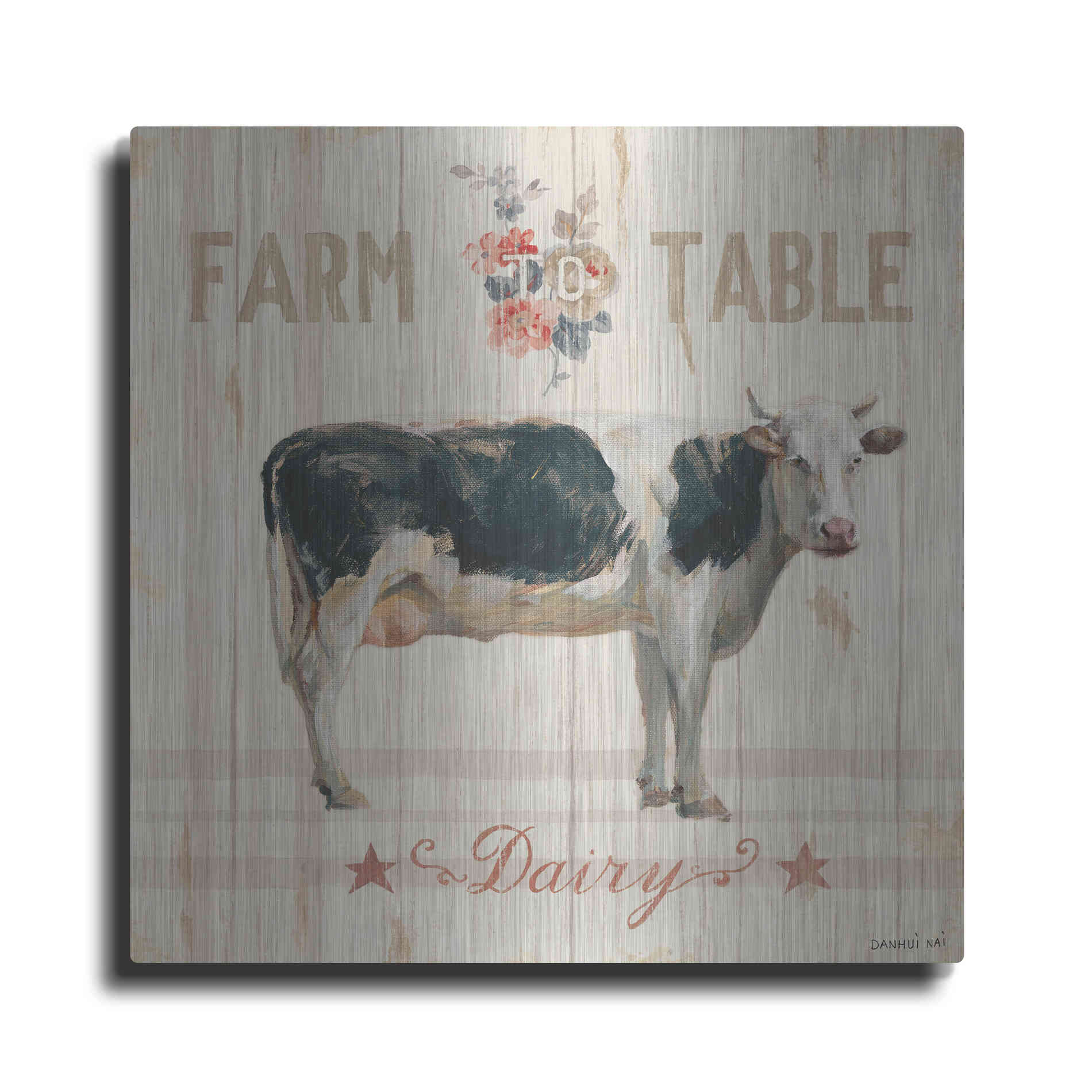 Luxe Metal Art 'Farm Patchwork V' by Danhui Nai, Metal Wall Art