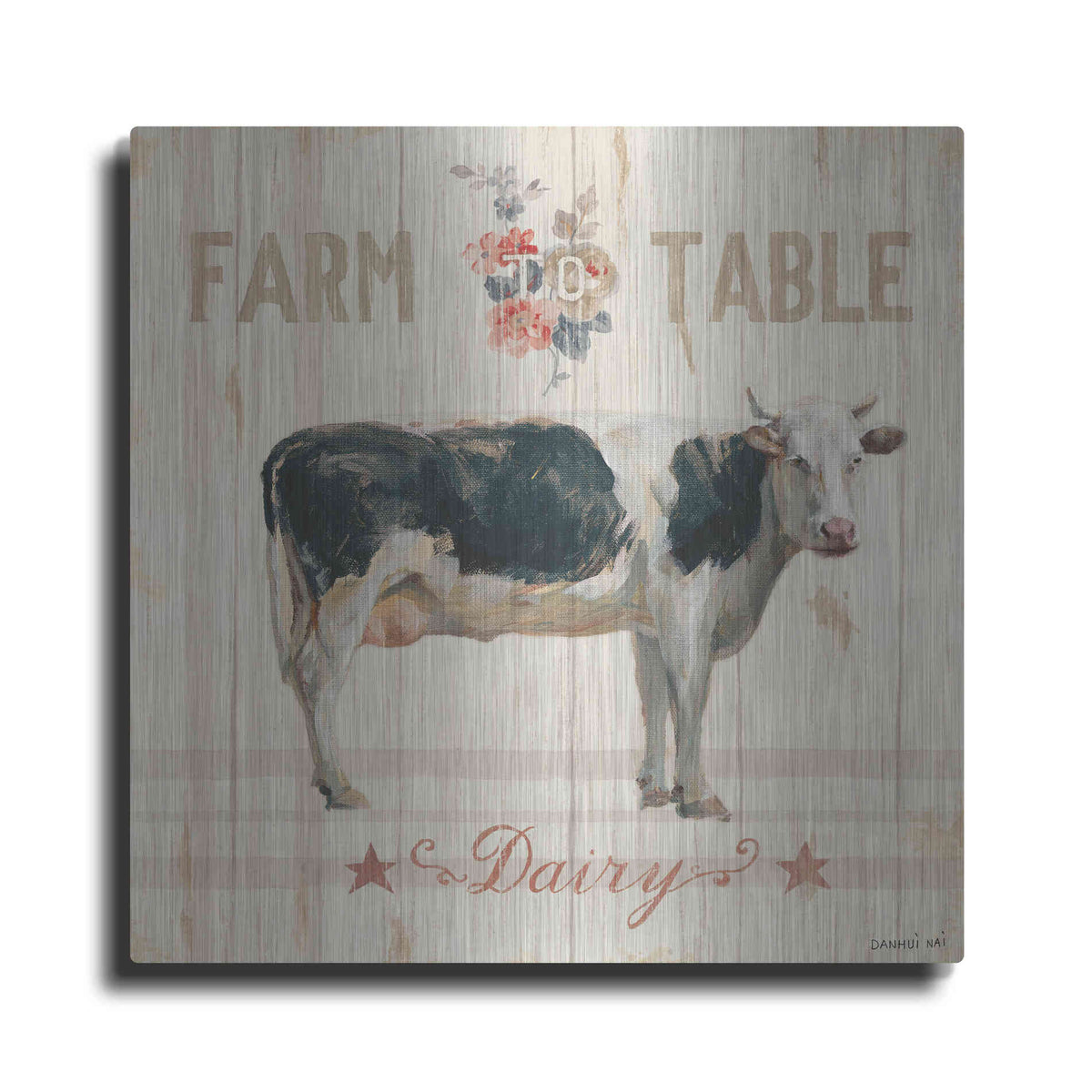 Luxe Metal Art 'Farm Patchwork V' by Danhui Nai, Metal Wall Art