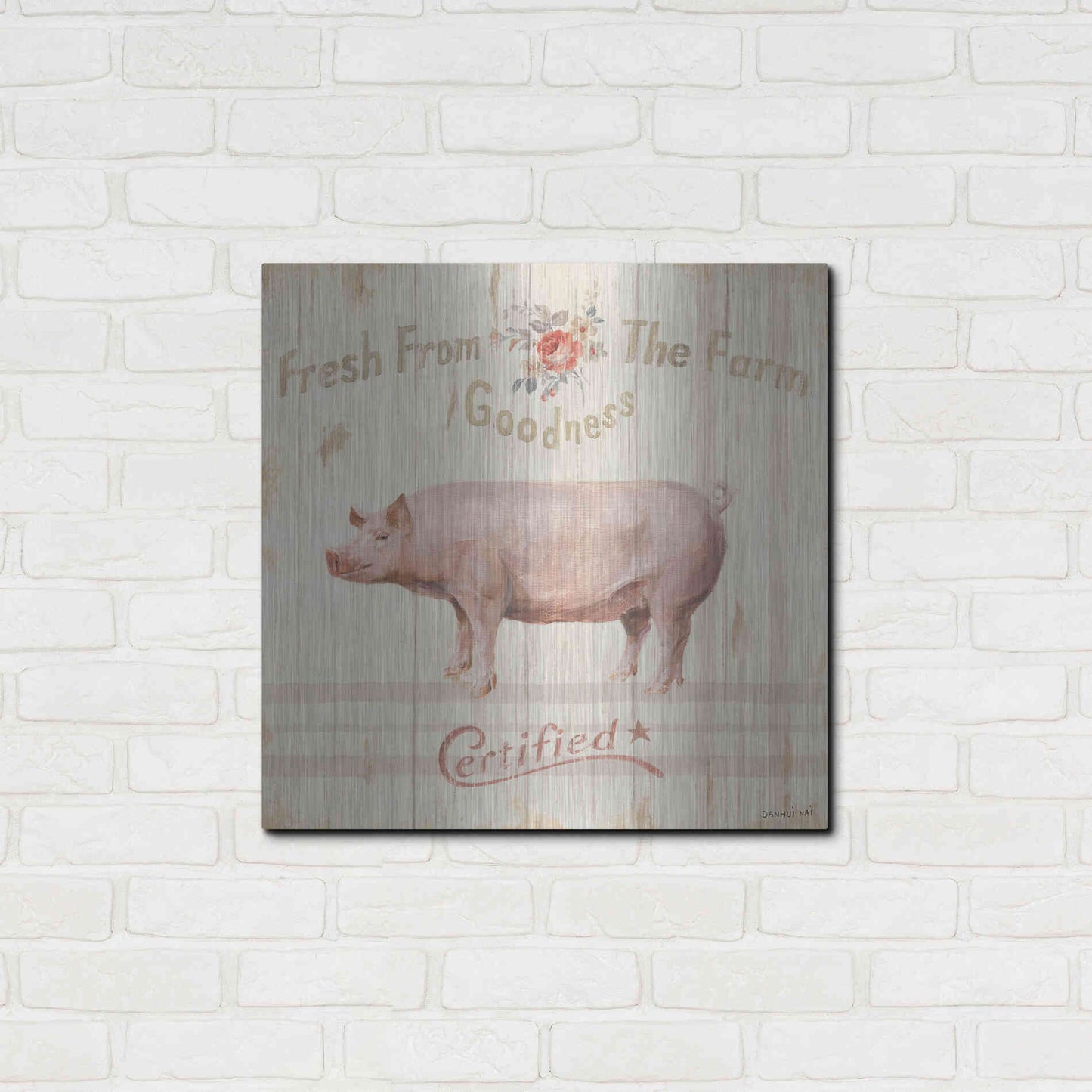 Luxe Metal Art 'Farm Patchwork VI' by Danhui Nai, Metal Wall Art,24x24