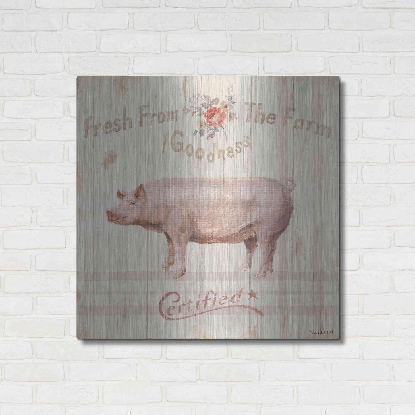 Luxe Metal Art 'Farm Patchwork VI' by Danhui Nai, Metal Wall Art,36x36