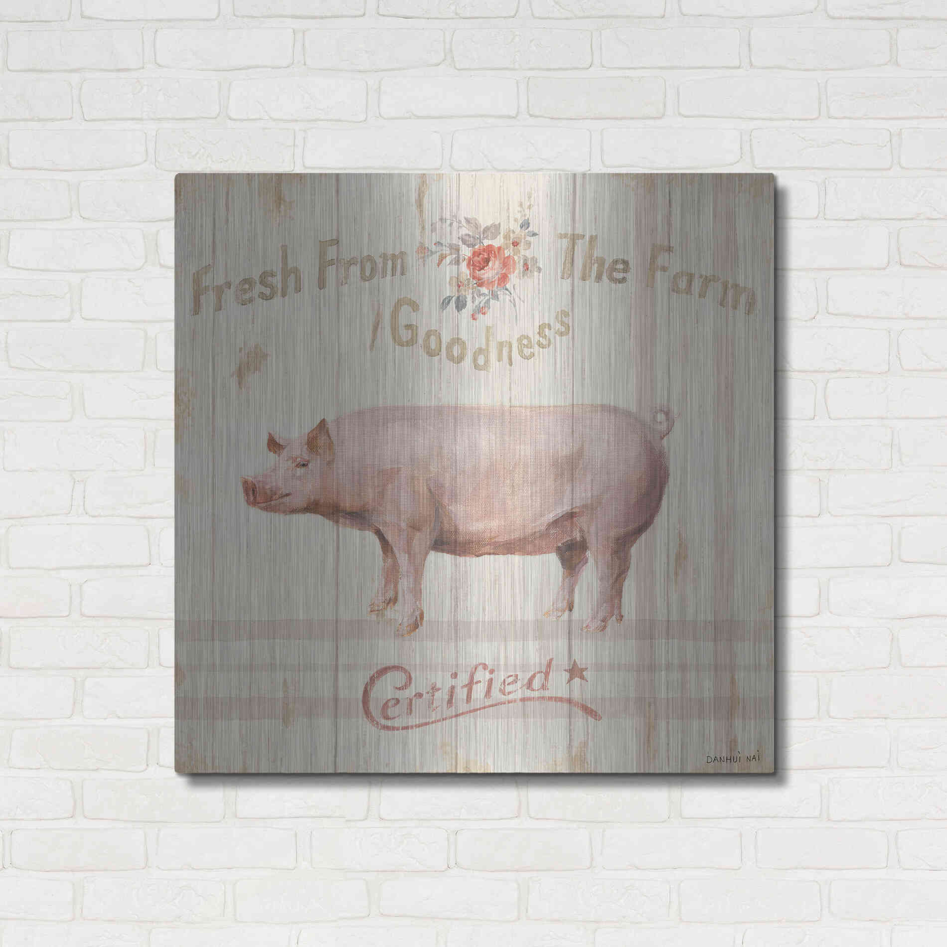 Luxe Metal Art 'Farm Patchwork VI' by Danhui Nai, Metal Wall Art,36x36