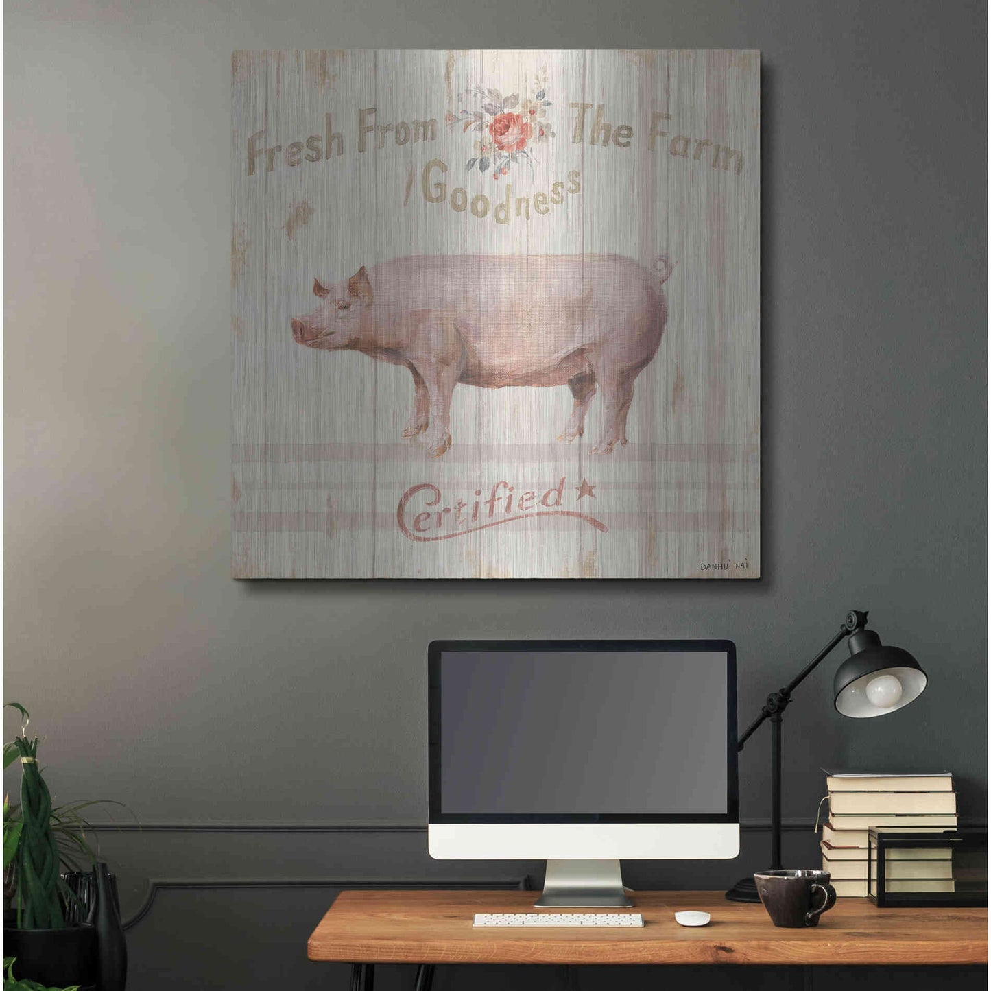 Luxe Metal Art 'Farm Patchwork VI' by Danhui Nai, Metal Wall Art,36x36