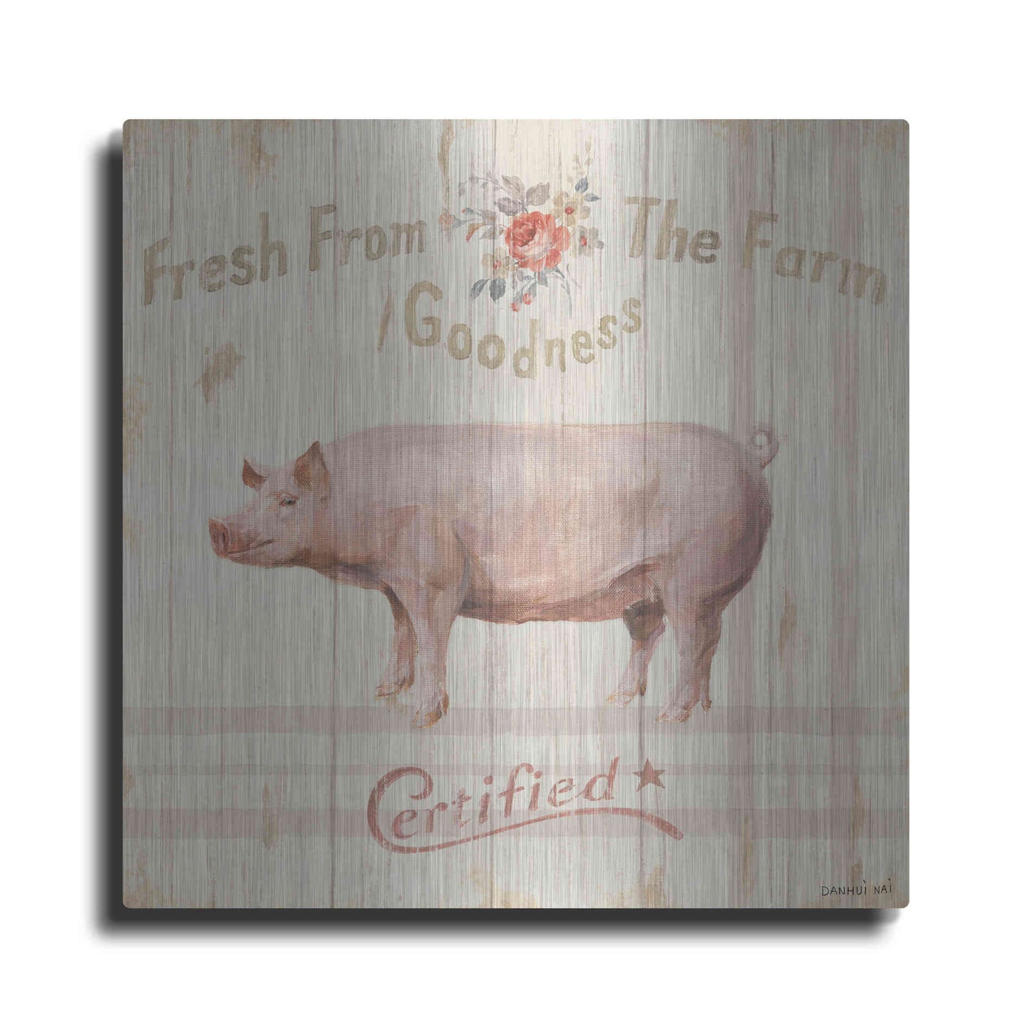 Luxe Metal Art 'Farm Patchwork VI' by Danhui Nai, Metal Wall Art