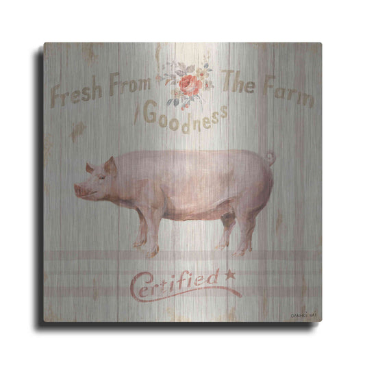 Luxe Metal Art 'Farm Patchwork VI' by Danhui Nai, Metal Wall Art