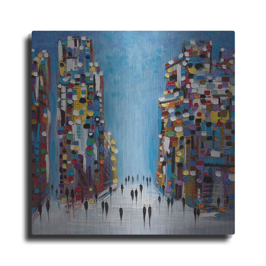 Luxe Metal Art 'Cityscape' by Ekaterina Ermilkina Metal Wall Art