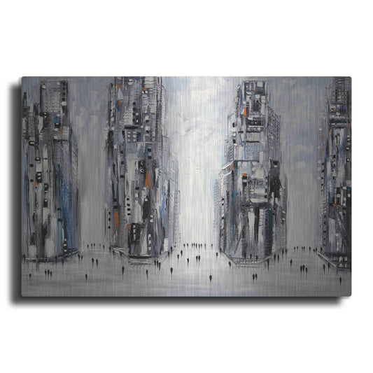 Luxe Metal Art 'In New York City' by Ekaterina Ermilkina Metal Wall Art