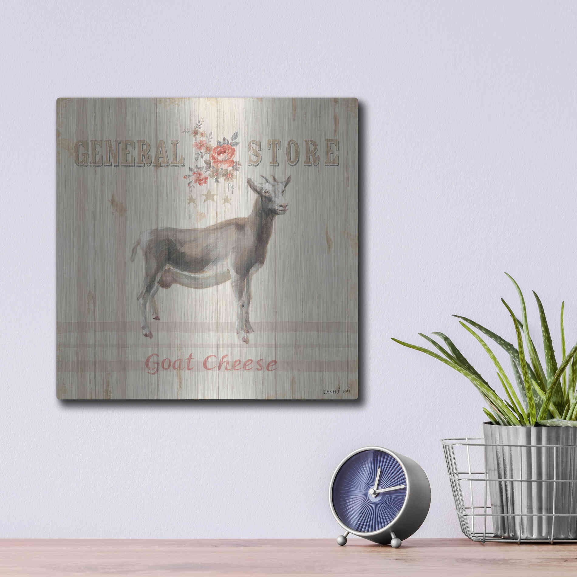 Luxe Metal Art 'Farm Patchwork VII' by Danhui Nai, Metal Wall Art,12x12