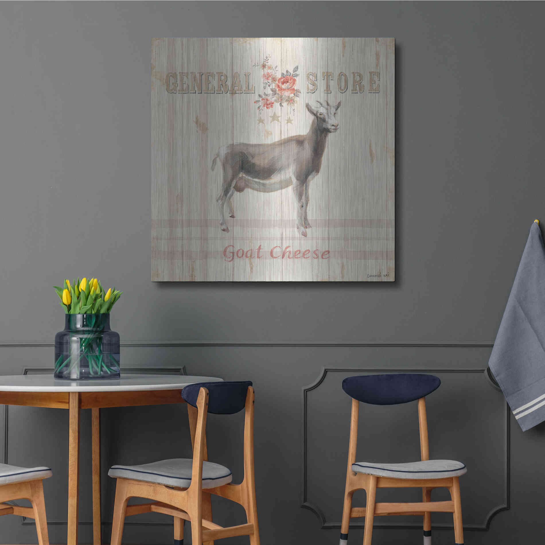 Luxe Metal Art 'Farm Patchwork VII' by Danhui Nai, Metal Wall Art,36x36