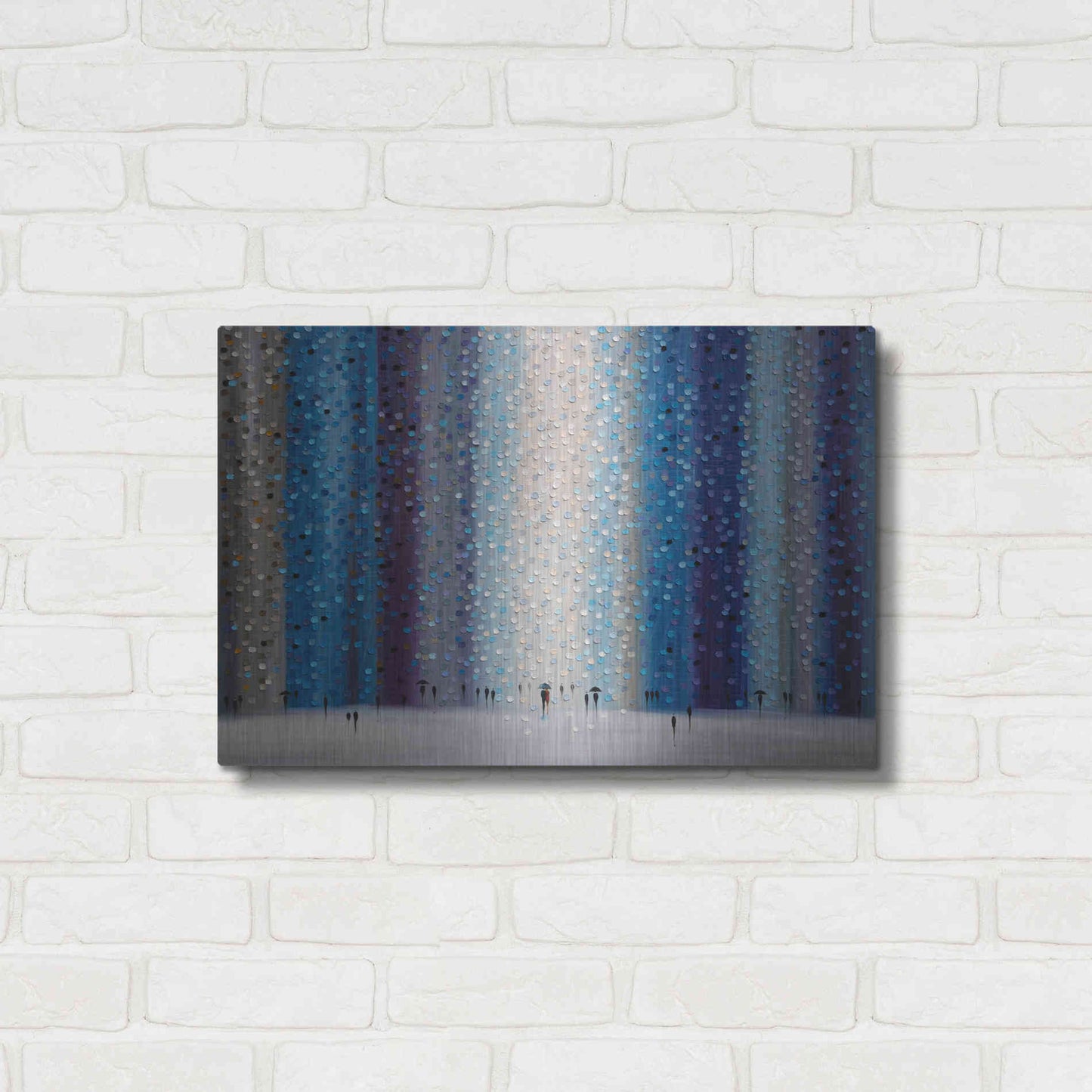 Luxe Metal Art 'Rainy City For' by Ekaterina Ermilkina Metal Wall Art,24x16