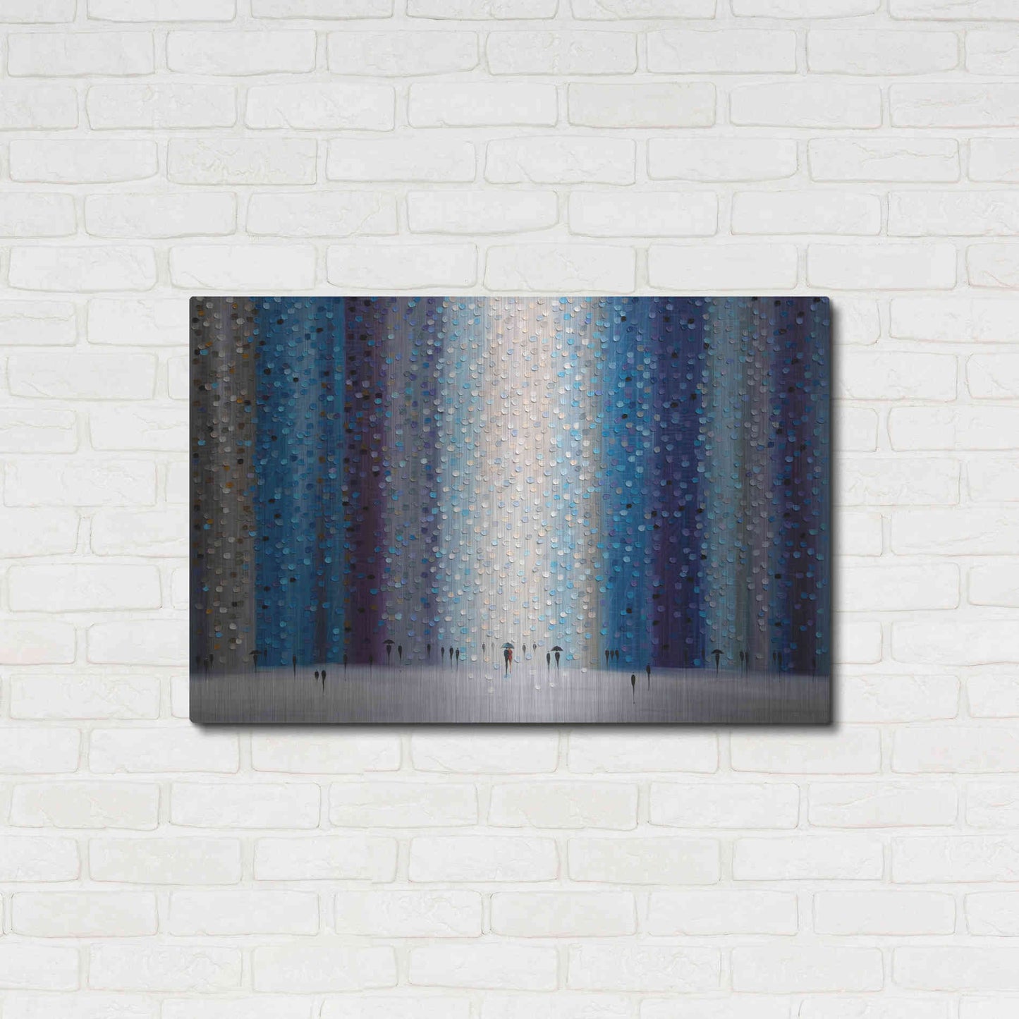 Luxe Metal Art 'Rainy City For' by Ekaterina Ermilkina Metal Wall Art,36x24