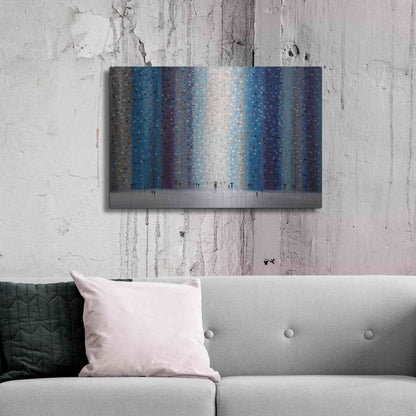 Luxe Metal Art 'Rainy City For' by Ekaterina Ermilkina Metal Wall Art,36x24