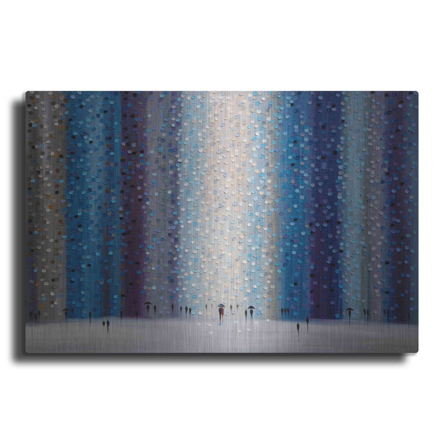 Luxe Metal Art 'Rainy City For' by Ekaterina Ermilkina Metal Wall Art