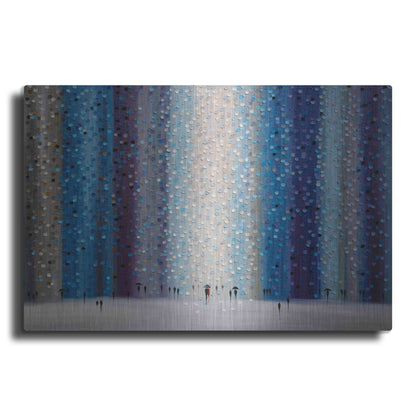 Luxe Metal Art 'Rainy City For' by Ekaterina Ermilkina Metal Wall Art