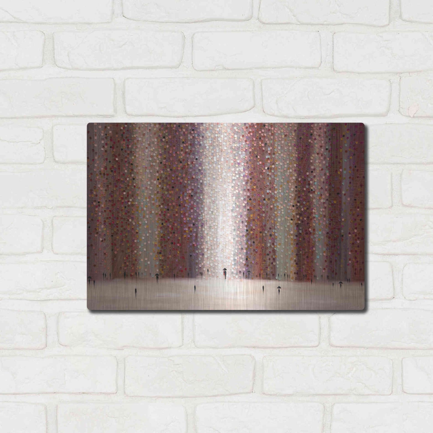 Luxe Metal Art 'Romance And Rain' by Ekaterina Ermilkina Metal Wall Art,16x12