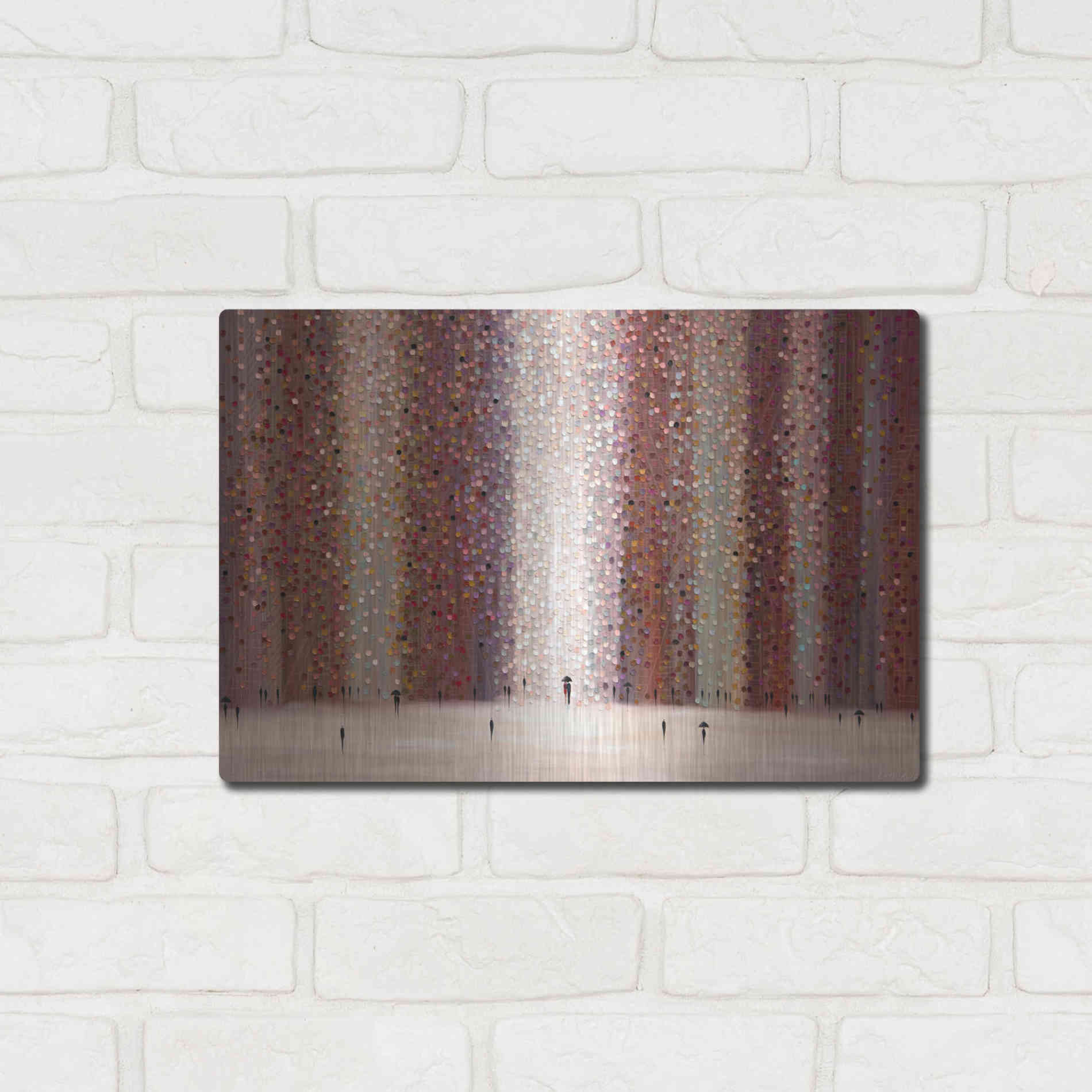 Luxe Metal Art 'Romance And Rain' by Ekaterina Ermilkina Metal Wall Art,16x12