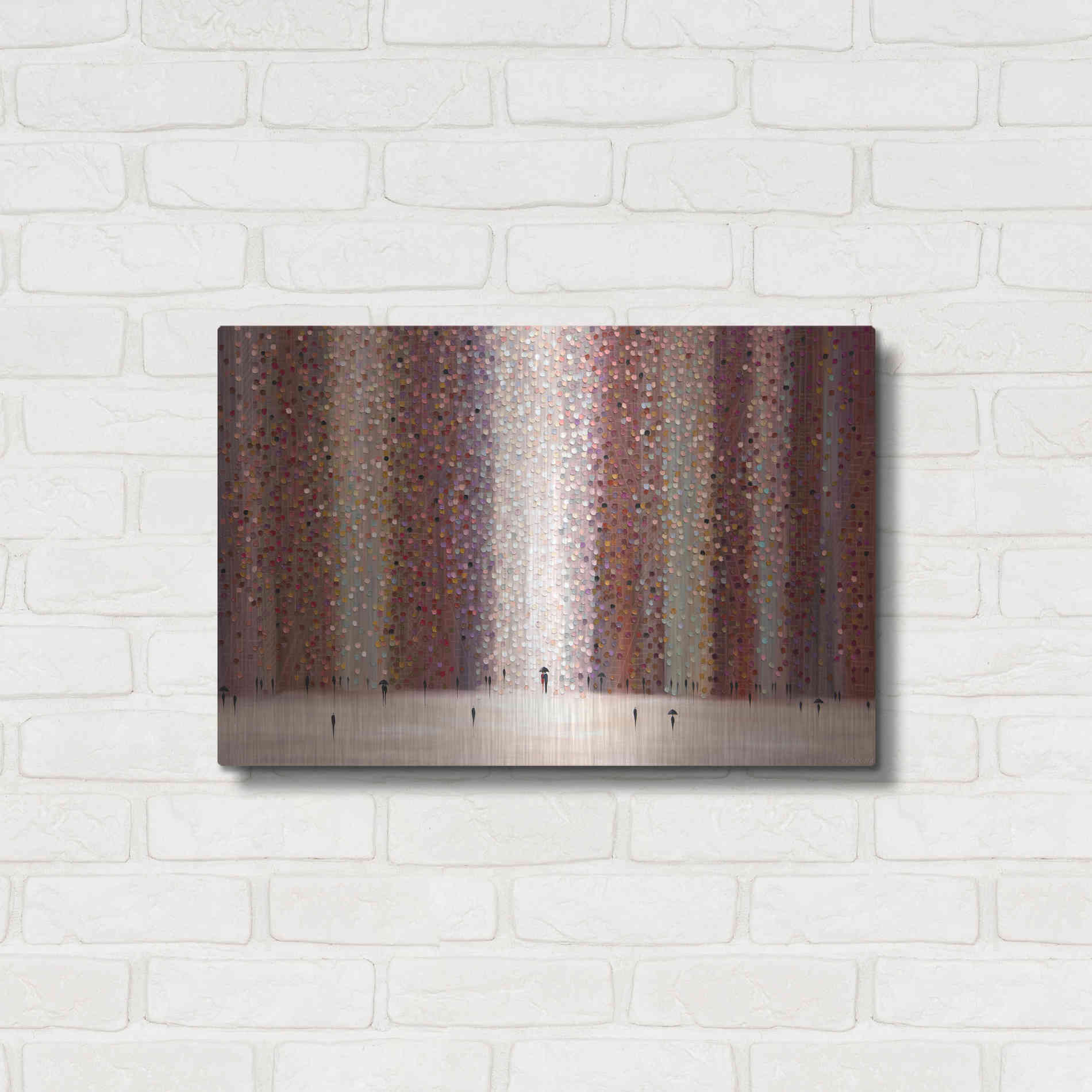 Luxe Metal Art 'Romance And Rain' by Ekaterina Ermilkina Metal Wall Art,24x16