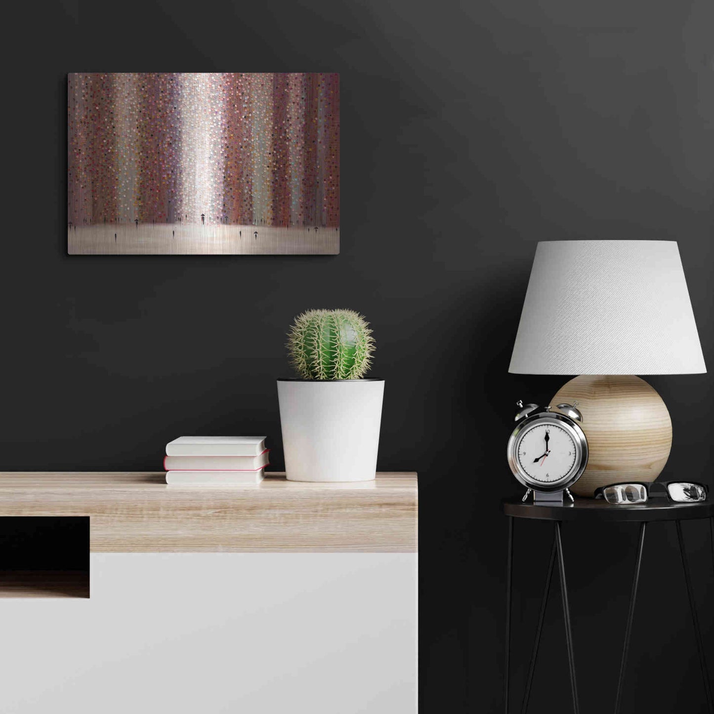 Luxe Metal Art 'Romance And Rain' by Ekaterina Ermilkina Metal Wall Art,24x16
