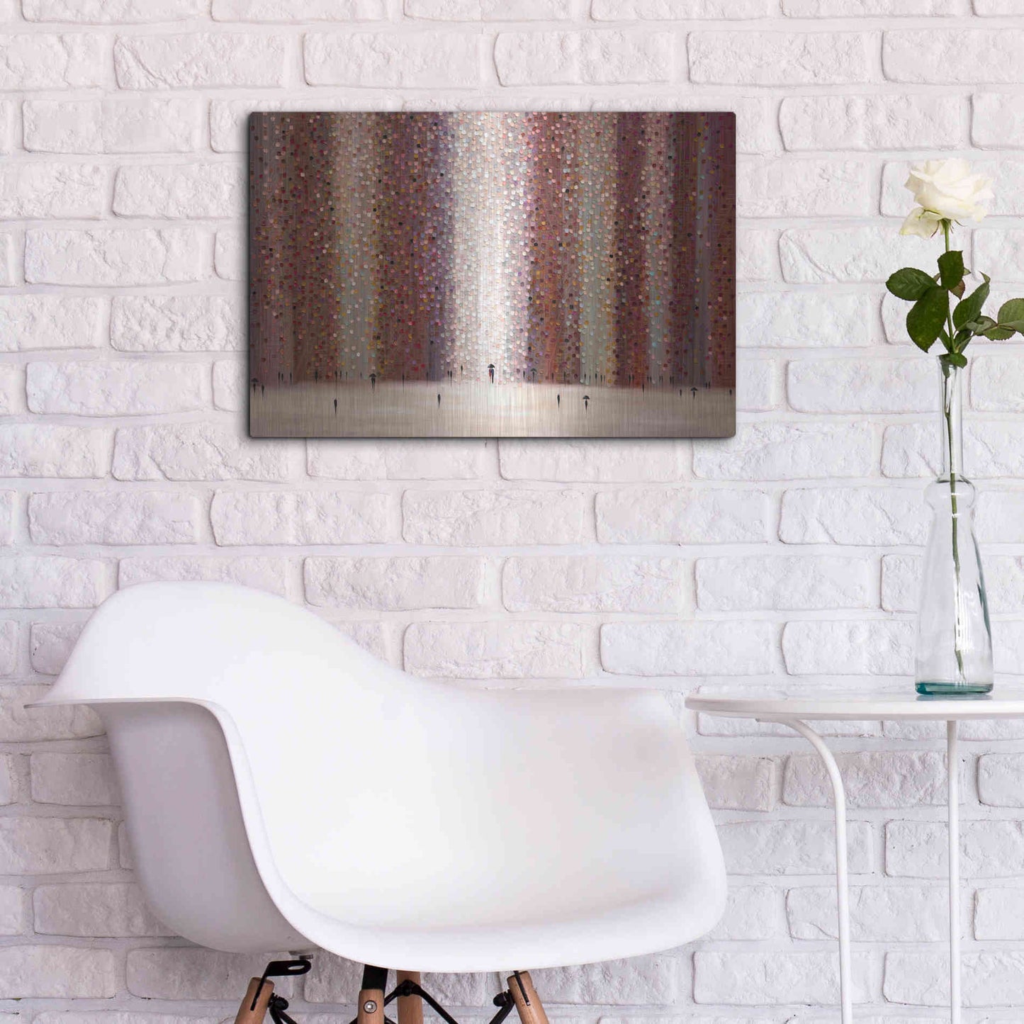 Luxe Metal Art 'Romance And Rain' by Ekaterina Ermilkina Metal Wall Art,24x16