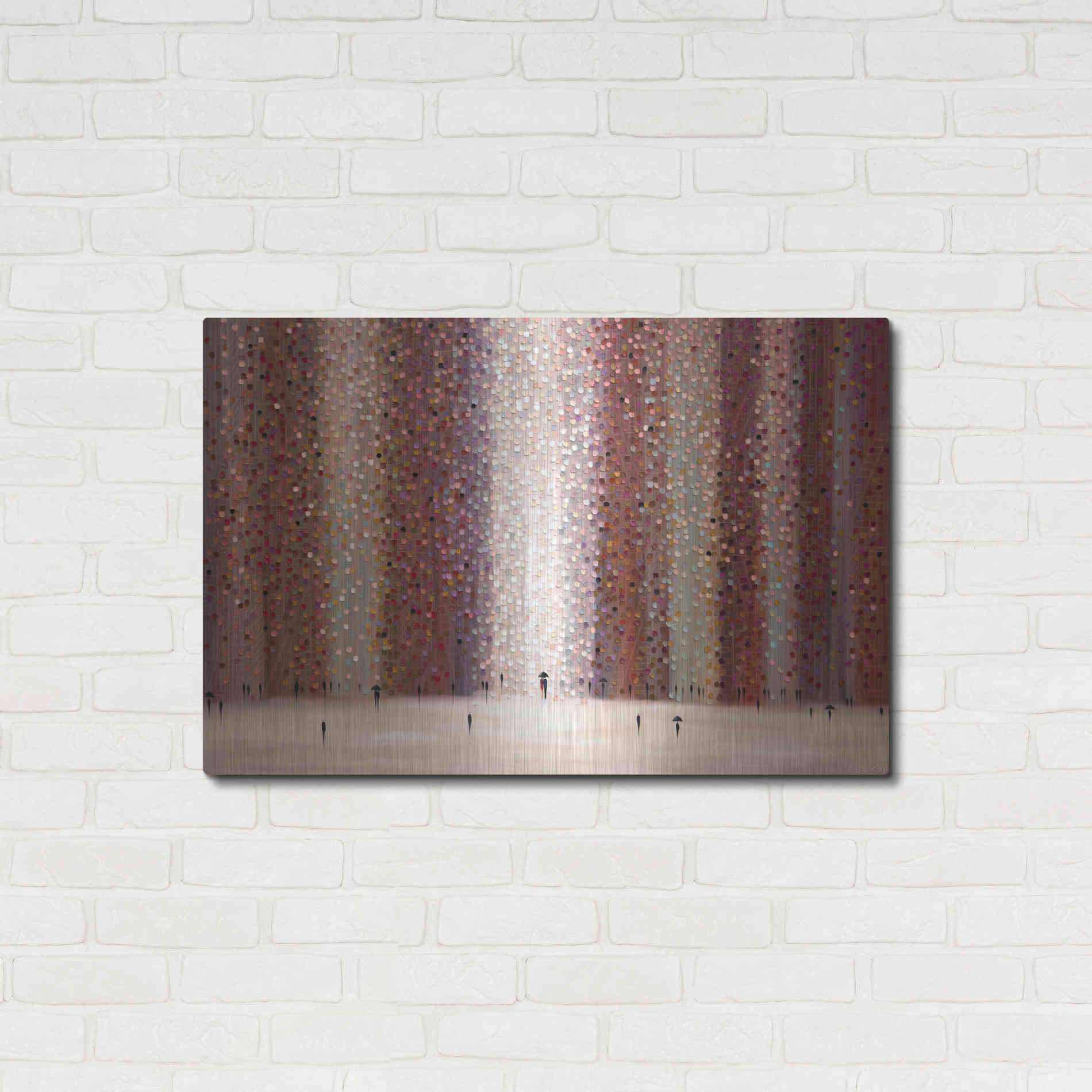 Luxe Metal Art 'Romance And Rain' by Ekaterina Ermilkina Metal Wall Art,36x24