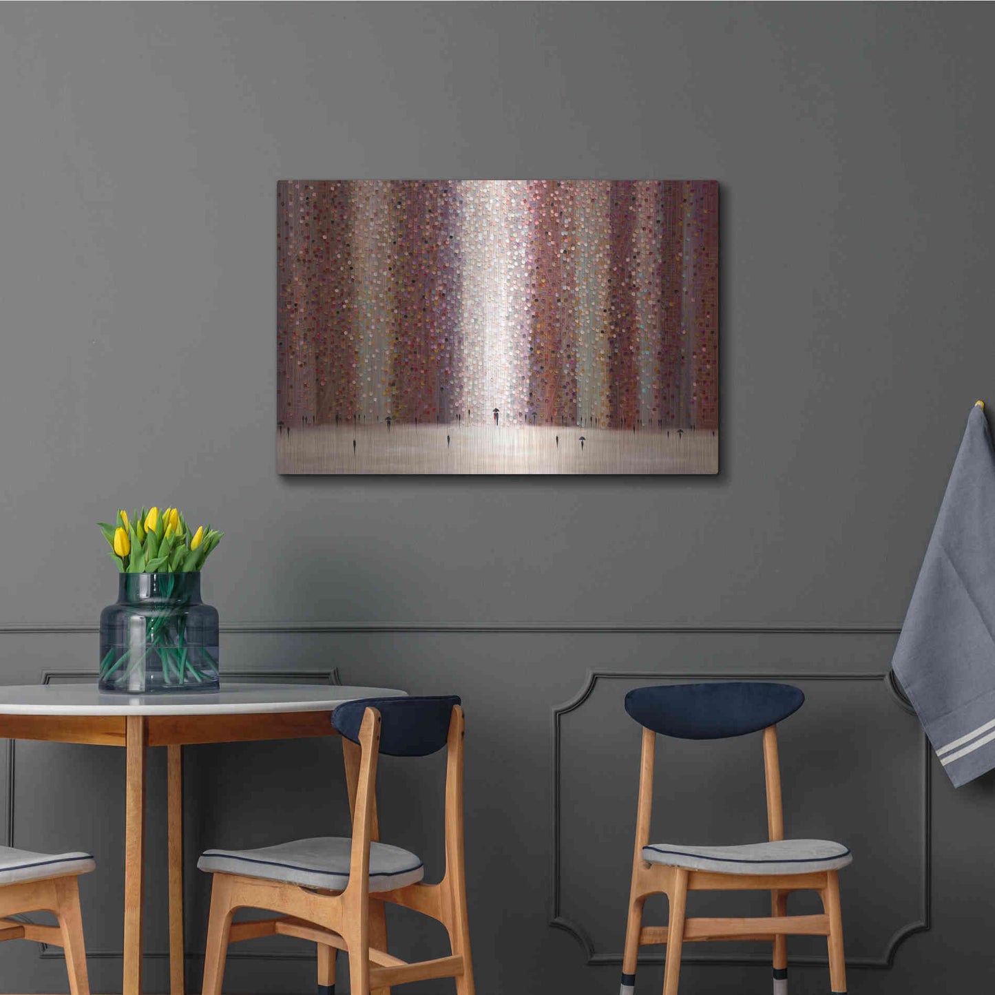 Luxe Metal Art 'Romance And Rain' by Ekaterina Ermilkina Metal Wall Art,36x24