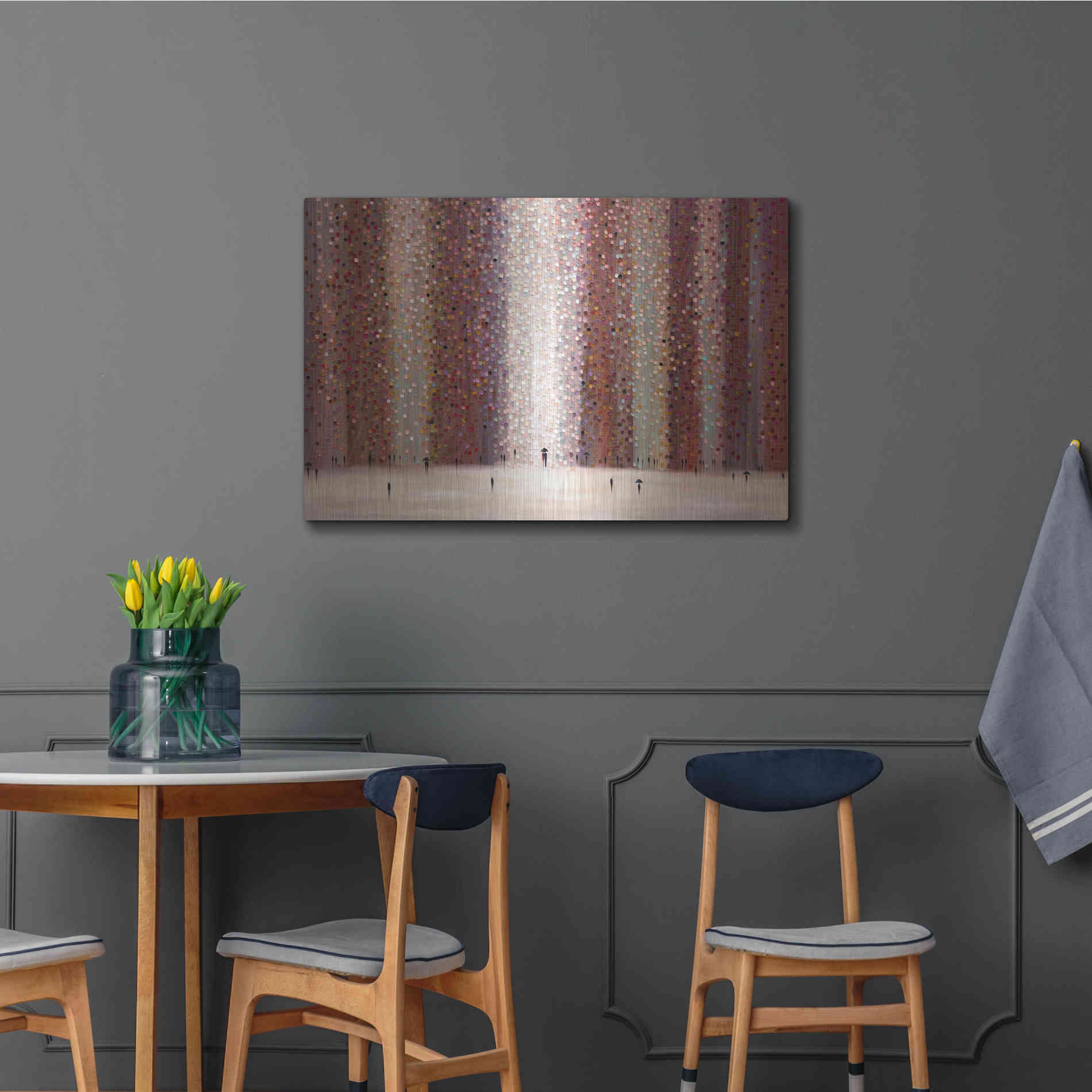 Luxe Metal Art 'Romance And Rain' by Ekaterina Ermilkina Metal Wall Art,36x24