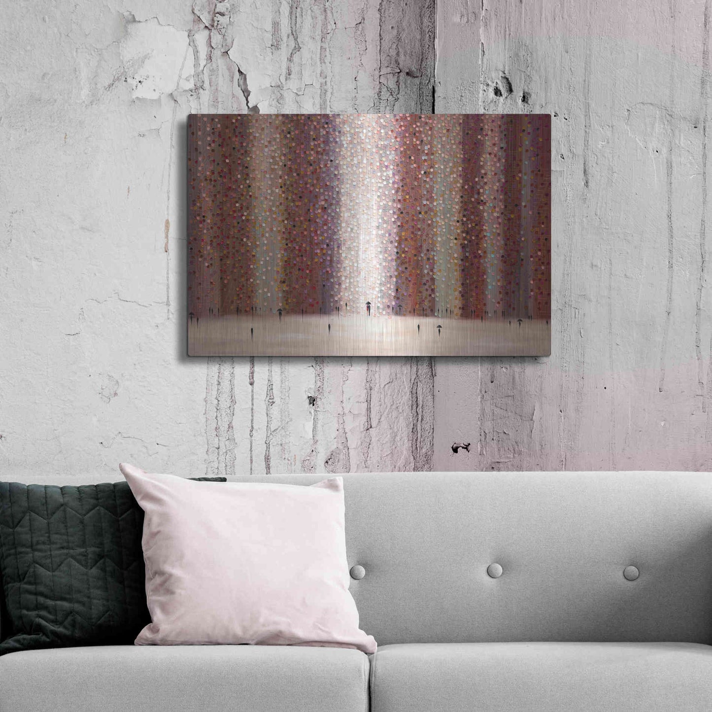 Luxe Metal Art 'Romance And Rain' by Ekaterina Ermilkina Metal Wall Art,36x24