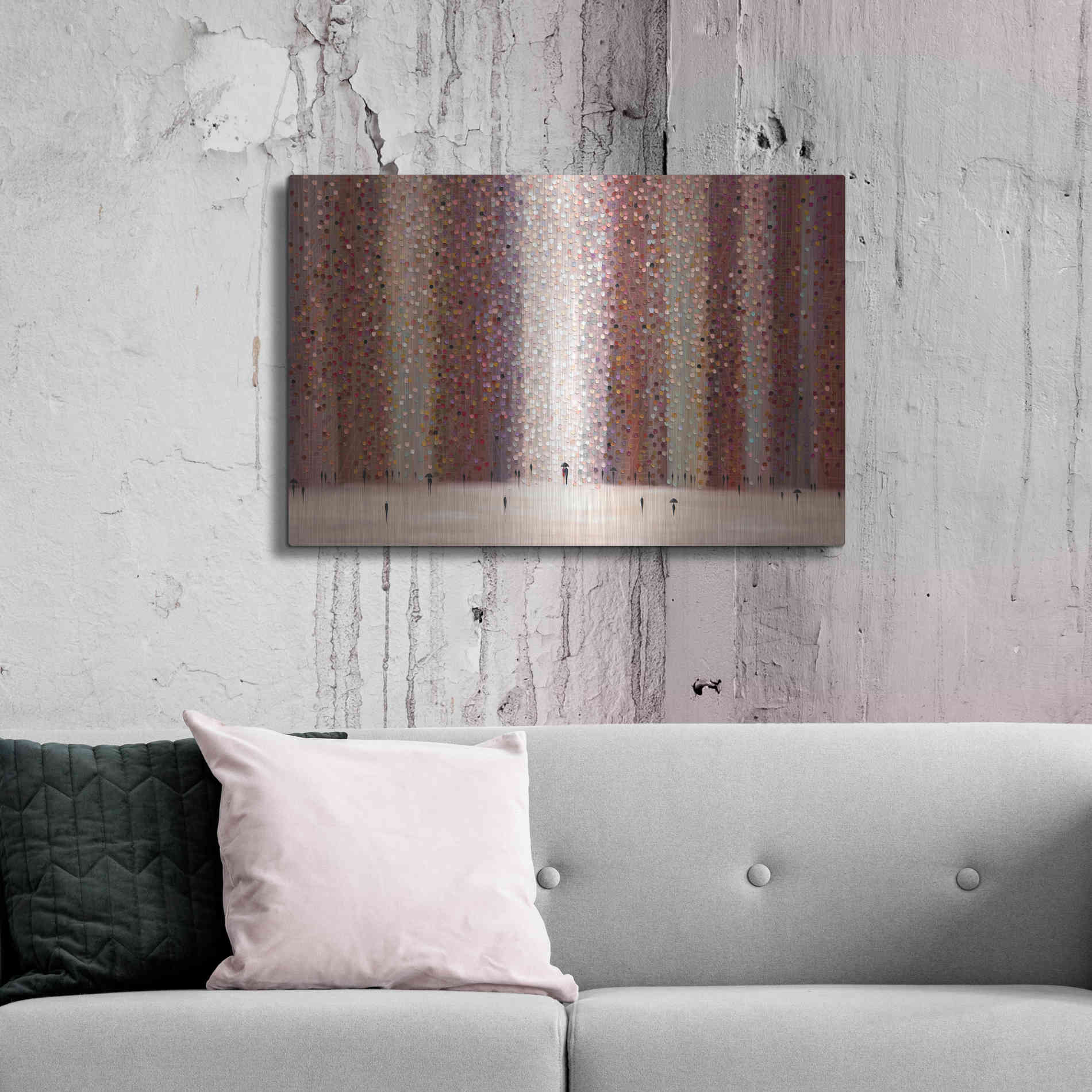 Luxe Metal Art 'Romance And Rain' by Ekaterina Ermilkina Metal Wall Art,36x24