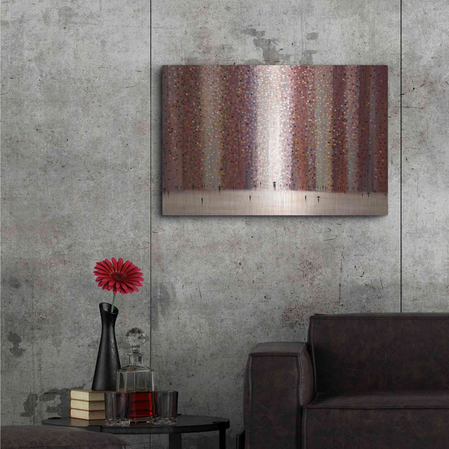 Luxe Metal Art 'Romance And Rain' by Ekaterina Ermilkina Metal Wall Art,36x24
