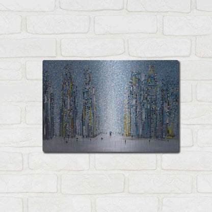 Luxe Metal Art 'Sunny City' by Ekaterina Ermilkina Metal Wall Art,16x12